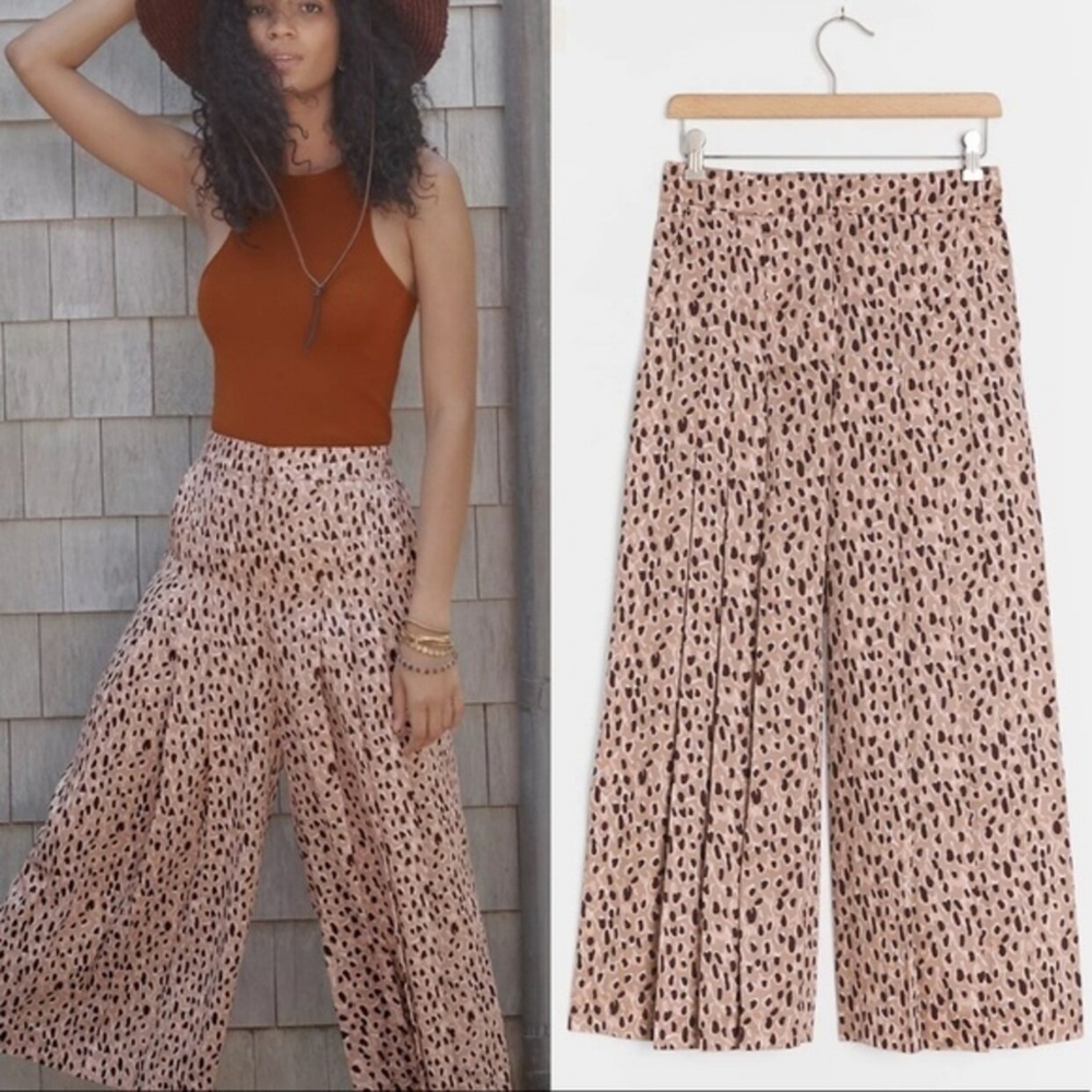Anthropologie wide leg leopard pants